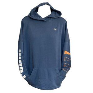 Puma.Women Oversize Blue Athletic hoodies Sweatshirt Size L